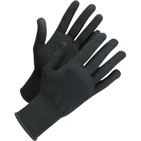 Strickhandschuhe mit Noppen Worksafe L71-720, CE Cat 1, Baumwolle/Spandex, Gr. 6-7, schwarz, 12 Paar