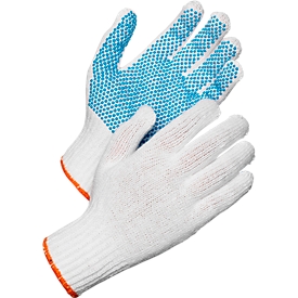 Strickhandschuhe mit Noppen Worksafe L72-729, CE Cat 1, Wärmeschutz, Polyester, weiß, Größe 10, 12 Paar