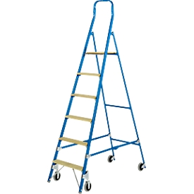 Stufenstehleiter Multicolor, einseitig besteigbar, 6 Stufen