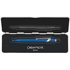 Stylo à bille Caran d'Ache 849 COLORMAT-X, avec Slimpack, clip métal, mécanisme à poussoir, bleu