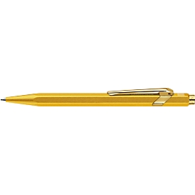 Stylo à bille rétractable Caran d'Ache 849 Goldbar, avec Slimpack, mécanisme à poussoir, clip métal, or