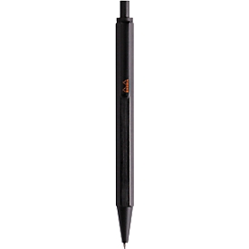 Stylo à bille Rhodia scRipt, corps en aluminium, mécanisme à pression, épaisseur de trait 0,7 mm, rechargeable, noir