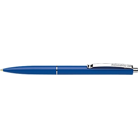 Stylo à bille Schneider K15, largeur de trait Medium 1,0 mm, couleur d'encre bleue, corps bleu, indélébile, rechargeable, 20 pièces