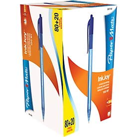 Stylo-bille InkJoy 100 Papermate avec clic, bleu, 100 p.
