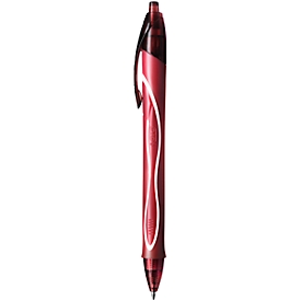 Stylo gel BIC Gel-ocity Quick Dry, mécanisme à pression, corps caoutchouté, épaisseur de trait 0,3 mm, 12 pièces, couleur d'encre rouge