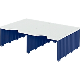 styro® sorteerstation styrodoc Jumbo, C4, 1 etage/2 rijen/2 vakken, blauw