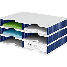 styro® sorteerstation styrodoc Standaard, C4, 3 etages/2 rijen/6 vakken, grijs/blauw