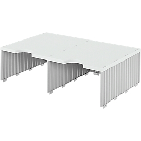 styro® sorting station styrodoc Jumbo, DIN C4, 1 shelf/2 rows/2 compartments, grey