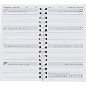 Succes Agenda de poche Bruxelles Contenu de remplacement 8,5 x 15,3 cm, 3½ jours par page, mise en page hebdomadaire, reliure wire-o robuste, compatible avec l'agenda Bruxelles


