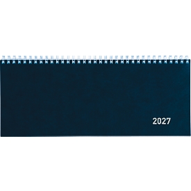 Succes agenda / organiseur Seplana, 29,8 x 11,7 cm, semainier 1 semaine/2 pages, reliure Wire-O, carton, 2027, bleu foncé