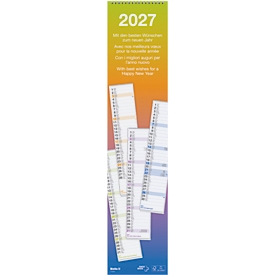Succes Longus Wandkalender, 12 x 54,5 cm, Monatsübersicht 1 Monat pro Seite, stabile Wire-O-Bindung, schlankes Wandformat für Küche, Flur & Homeoffice