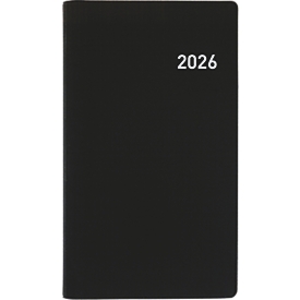 Succes Taschenagenda Bruxelles Wire-O 2026, 8,5x15,3 cm, 130 Seiten, Woche/Seite, FSC-zertifiziert, Spiralbindung, Schwarz