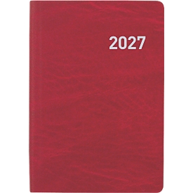 Succes Taschenagenda, Mittelformat 7,6 x 11 cm, Einband Kunstleder, Einteilung 3½ Tage pro Seite, FSC, rot