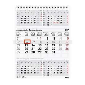 Succes Wandkalender, 5 Monate pro Seite, Wire-O-Bindung, Papier, B 31 x H 40 cm, grau