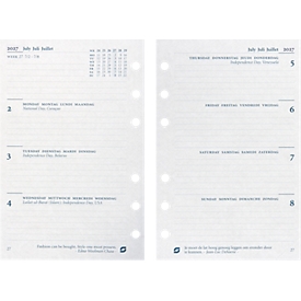 Succes Wochenblätter, Senior Zeitplansystem, 1 Woche auf 2 Seiten, viersprachig DE/FR/NL/EN, 95 x 150 mm, weiss