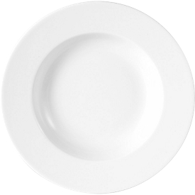 Suppenteller Caterado ISTA, rund, spülmaschinenfest, Ø 225 x H 35 mm, Porzellan, weiß, 6 Stück