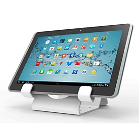 Support à tablette universel Compulocks, montage horizontal, avec câble de sécurité, aluminium, blanc