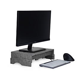 Support de moniteur Circular-Line BakkerElkhuizen Q-riser 110, en matériau recyclé à 60%, L 375 x H 75 x P 250 mm, gris clair
