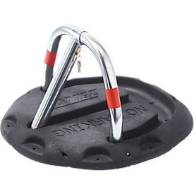Support de parking avec socle en caoutchouc Mottez, serrure à cylindre européen, L 680 x P 720 x H 400 mm