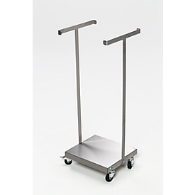 Support fixe pour sacs poubelle de 120 litres Hygiène VAR, structure en inox, sans roulette