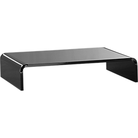 Support média en acrylique en forme de U, 350 x 230 x 70 mm, noir