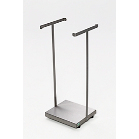 Support mobile pour sacs poubelle de 60 litres Hygiène VAR, structure en inox, avec roulettes