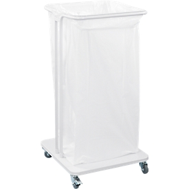 Support mobile Saekko Boy pour sac poubelle de 120 litres, sans couvercle, blanc