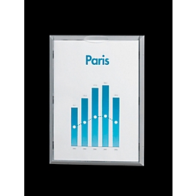 Support mural d’informations, coloris aluminium, 4 p.