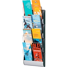 Lot de 3 supports muraux en acrylique pour magazines et brochures - Support  mural pour menus, publicités et dépliants