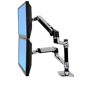 Support pour double écran LX Ergotron, écran maximum 24", pour 2 écrans ou 1 écran et 1 pc portable