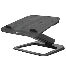 Support pour ordinateur portable Fellowes Hana™, jusqu'à 17 pouces et 4,5 kg, réglable en angle et en hauteur, orientable à 90°, ports USB, noir
