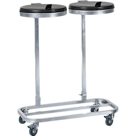 Support pour sacs poubelle double - mobile - en acier galvanisé -  pour sacs poubelle de 120 litres