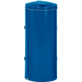 Support sac-poubelle en métal, 120 litres, bleu RAL 5015