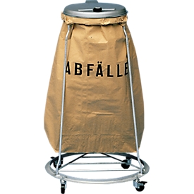 Support solide pour sacs poubelle MSTS120 - acier galvanisé - pour sacs poubelle de 120 litres - mobile- avecroulettes