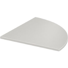 Systeemhoekblad, 90° afgerond, B 800 x D 800 mm, lichtgrijs