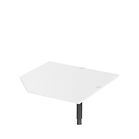 Systeemhoekplaat CAD ERGO-T 2.0, met steunpoot, B 1200 x D 1200/800 x H 718-898 mm, wit/antraciet