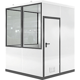 Système de chambre mobile WSM, L 2045 x l. 2045 mm, pour usage intérieur, sans fond, blanc gris RAL 9002/gris anthr. RAL 7016