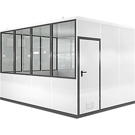Système de chambre mobile WSM, L 4090 x l. 3045 mm, pour usage intérieur, sans fond, blanc gris RAL 9002/gris anthr. RAL 7016