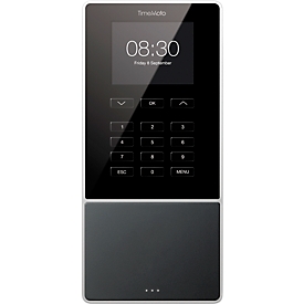 Système de gestion du temps TimeMoto TM-616, montage mural, solution complète, jusqu'à 200 utilisateurs, ID par RFID/PIN, USB/LAN/WLAN, 5 cartes RFID