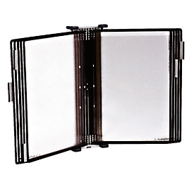 Système de panneaux d'affichage antibactérien Tarifold Sterifold, support mural avec 10 panneaux au format A4, noir