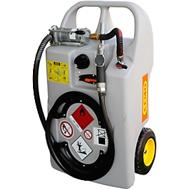 Système de réservoir de diesel mobile sur chariot, 60 L, pompe manuelle, flexible de distribution de 3 m