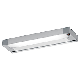 Systemleuchte WLA LED, 1100 Lumen, 5000 K, strukturierte Entblendung, L 449 x B 120 x H 40 mm, mit Ein/Aus-Schalter, Rechtsmontage, grau