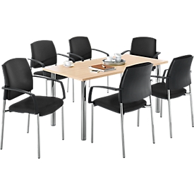 Table + 6 chaises SSI-PROLINE, érable