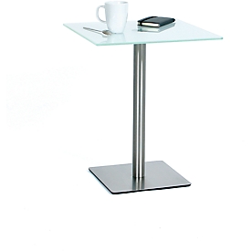 Table d’appoint carréee, l. 450 x P. 450 x H 500 mm, plateau en verre