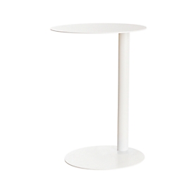Table d'appoint easyDesk®, en acier, rond, pied central,  Ø 400 x H 570 mm, blanc