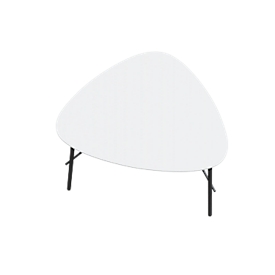 Table d'appoint LAZY Paperflow, forme trapézoïdale, MDF plaqué, cadre en acier, L 605 x P 500 x H 450 mm, blanc/noir