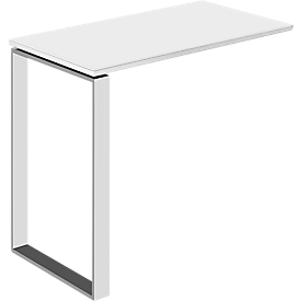 Table d'appoint Nizza, en verre blanc, P 848 mm, pour bureau Nizza, blanc mat/verre blanc mat