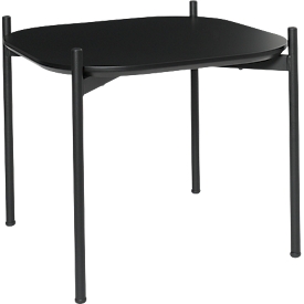 Table d'appoint Paperflow Meet, carrée, MDF plaqué, cadre en acier, L 500 x P 500 x H 400 mm, noir/noir