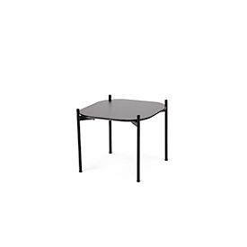 Table d'appoint Paperflow Meet, carrée, MDF plaqué, cadre en acier, L 500 x P 500 x H 400 mm, noir/noir