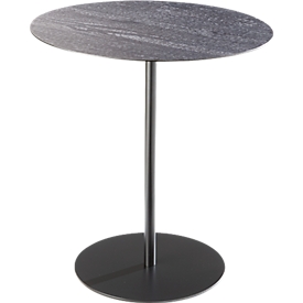 Table d'appoint STANLY, châssis en acier noir, Ø 450 x H 490 mm, bois carbonisé